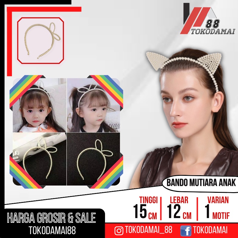 BANDO MUTIARA WANITA Bando Rambut Bentuk mutiara korea fashion