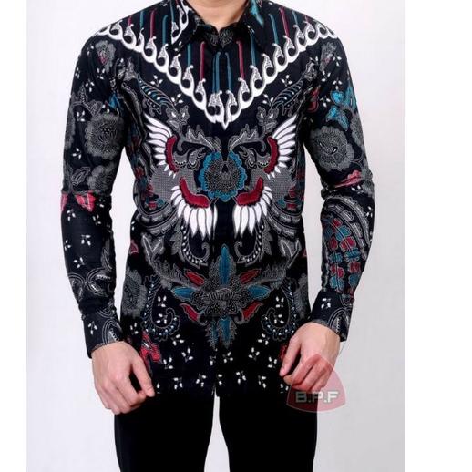Terpercaya Kemeja Batik Kondangan Batik Pria Panjang Modern Motif Cakra Putih