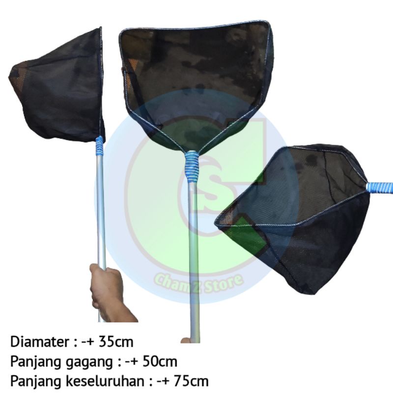 serokan ikan / serokan ikan koi nila lele mas gagang alumunium / serokan ikan koi hitam gagang alumunium