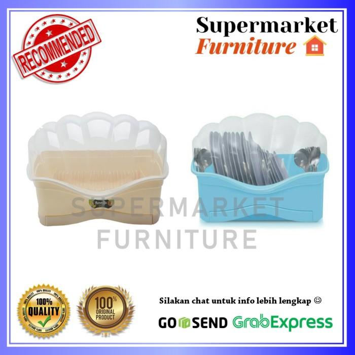 Rak Piring Rovega Shella Rak Piring Plastik Dapur (Tutup Gelas Mangkok Sendok)