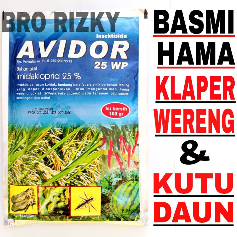 BASMI HAMA KLAPER - CABUK - OTENG OTENG - KUTU DAUN - INSEKTISIDA AVIDOR 25WP 100gr