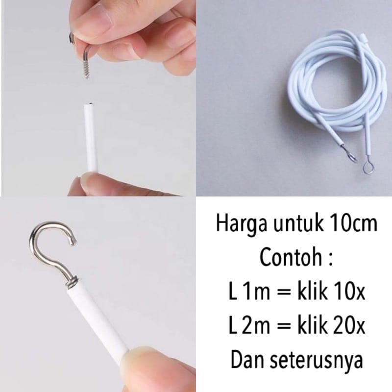 Kawat Spiral Gorden Kolong per 10cm/ Kabel Siral Gorden Kolong Jendela/ pemasang gorden kolong