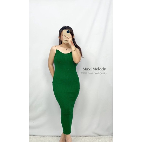 MDLV ~ Maxi Melody Rajut Dress maxi Dress Rantai Dress Bodycon Rajut Fashion Wanita