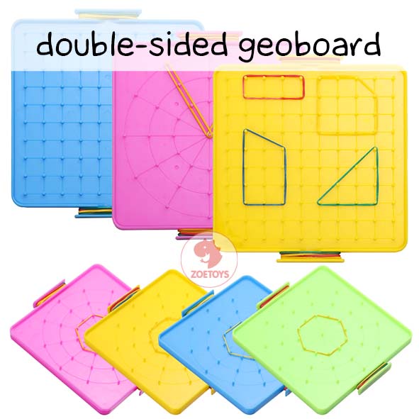 Zoetoys Double-Sided Geoboard | Board Dua Sisi Papan Geometri | Mainan Edukasi Anak