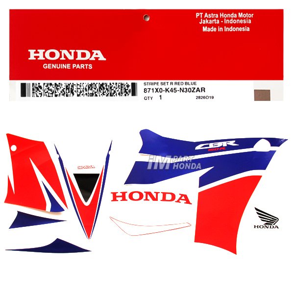 871X0-K45-N30ZAR Stiker CBR 150 R K45A Putih Merah Biru Kanan