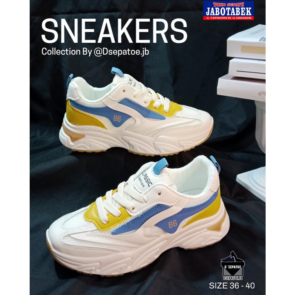 [COD] Sepatu kets putih casual sporty unisex cewek cowok BELBE import Sneakers kasual trendy terbaru