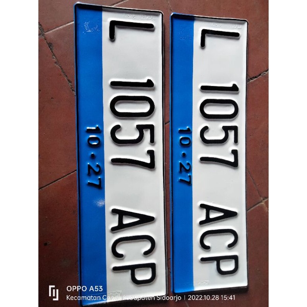 Plat nomor mobil listrik 2pcs (SEPASANG) logo korlantas polri