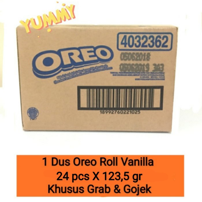 

Oreo Vanilla Roll Kartonan 1 Dus X 24 Pcs (Khusus Grab / Gojek)