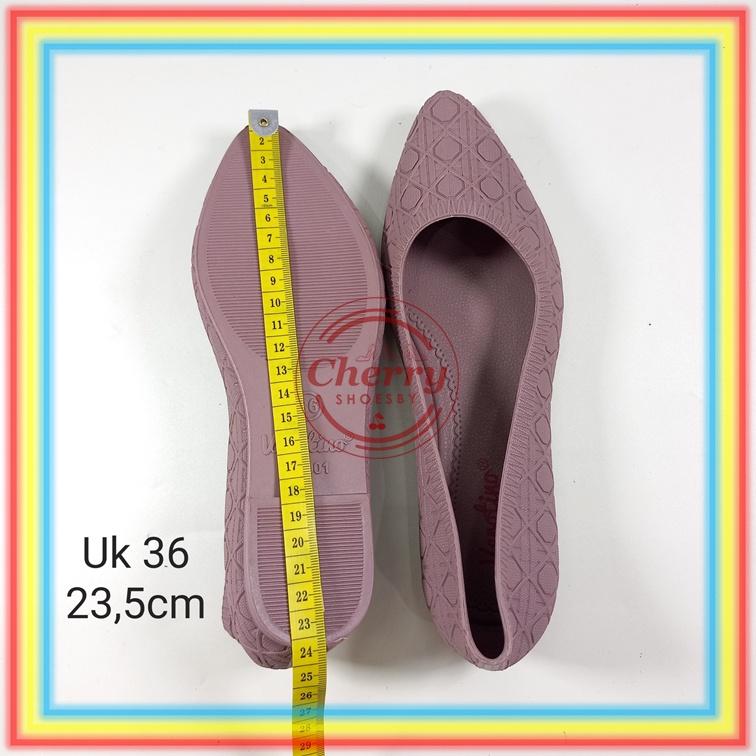 A001-3 Sepatu Wanita Verotino Flat Shoes Lentur Jelly Cewek Glanzton Rumah Sekolah Kuliah Kerja