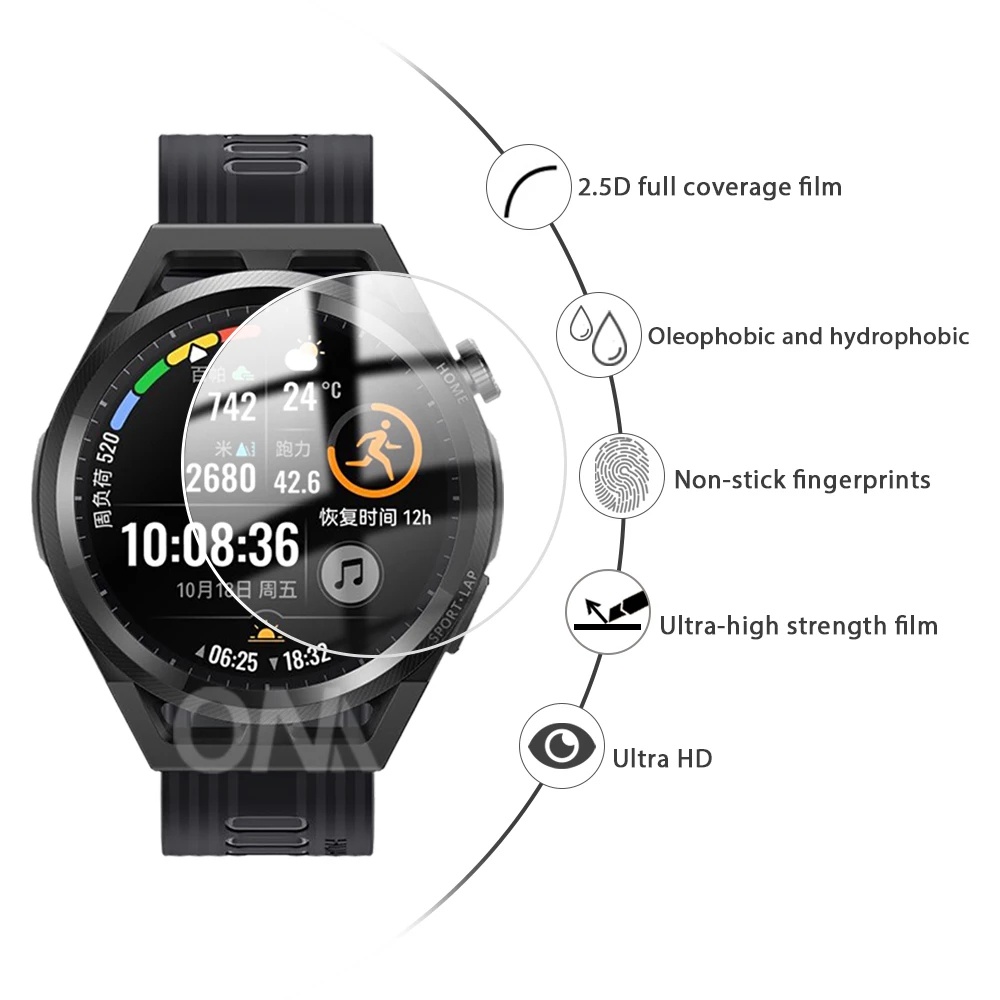 Pelindung Layar Tempered Glass 9H HD Transparan Anti Ledakan Untuk Huawei Watch GT Runner