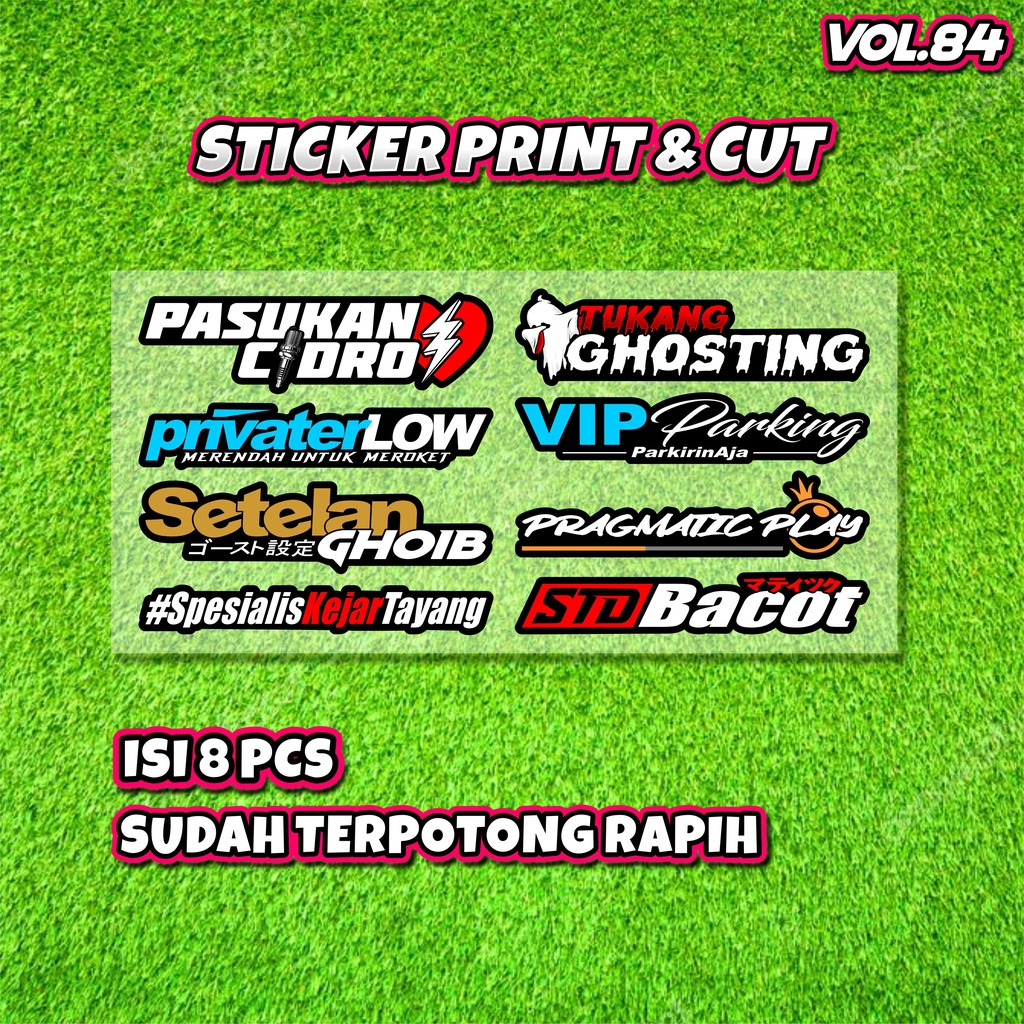 Sticker Racing Vinyl Pack Print &amp; Cut Stiker Motor VIRAL