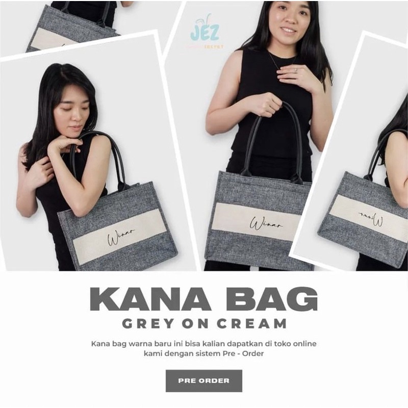 KANA BAG - FREE CUSTOM NAMA tas cewek shoulder bag korea trending goni tas kerja kekinian murah