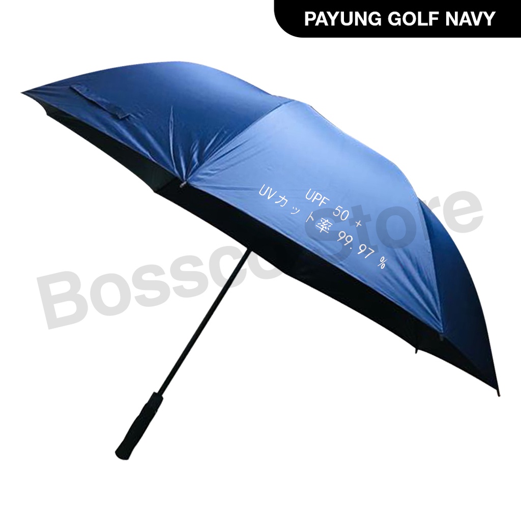 Bossco Payung Besar Jumbo Golf Otomatis Kualitas Export Jepang Payung Golf Otomatis premium payung mobil payung jumbo bahan fiberglass jari fiber payung besar murah payung golf besar payung anti UV protection golf umbrella rangka fiber