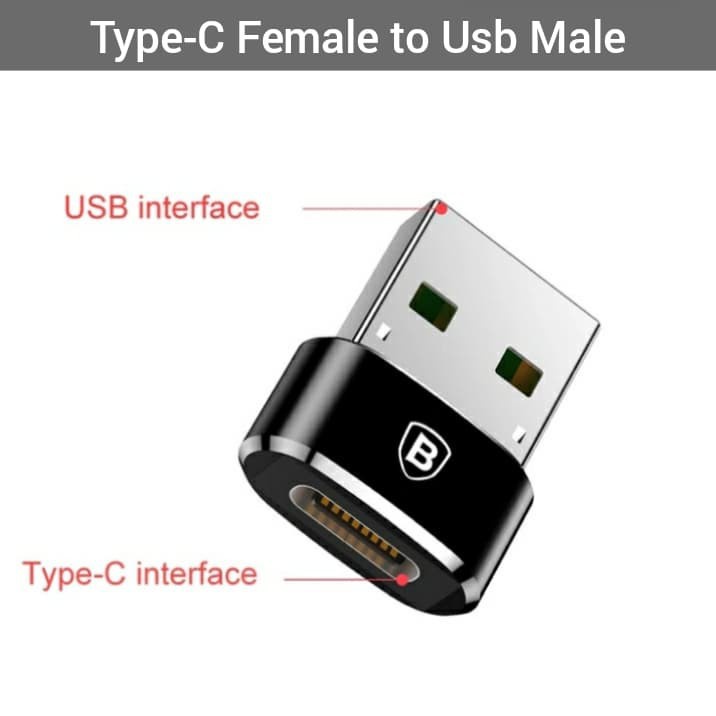 Baseus OTG Mini Type C Female to USB Male Adapter USB To Type C Converter Penghubung Hp Ke Laptop Kabel OTG Micro USB To Type C