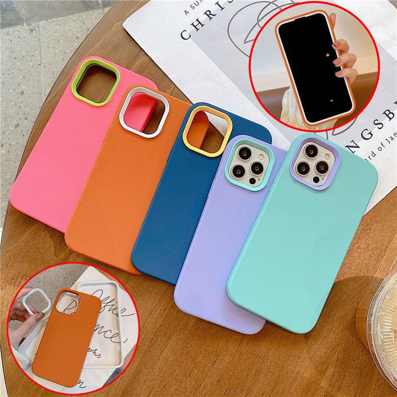 3 in 1 Soft Case Bahan Silikon Tahan Banting Untuk iPhone 14 13 12 11 Pro MAX Plus X XS MAX XR SE 2022 2020 7 8 6 6S Plus