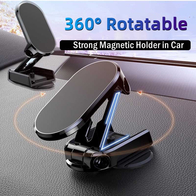 Bracket Wadah Penyangga Handphone Lipat Dengan Model Magnetik Dapat Berputar 360 Untuk Mobil° Bracket Dudukan Handphone Magnetik Kuat Untuk Aksesoris Mobil