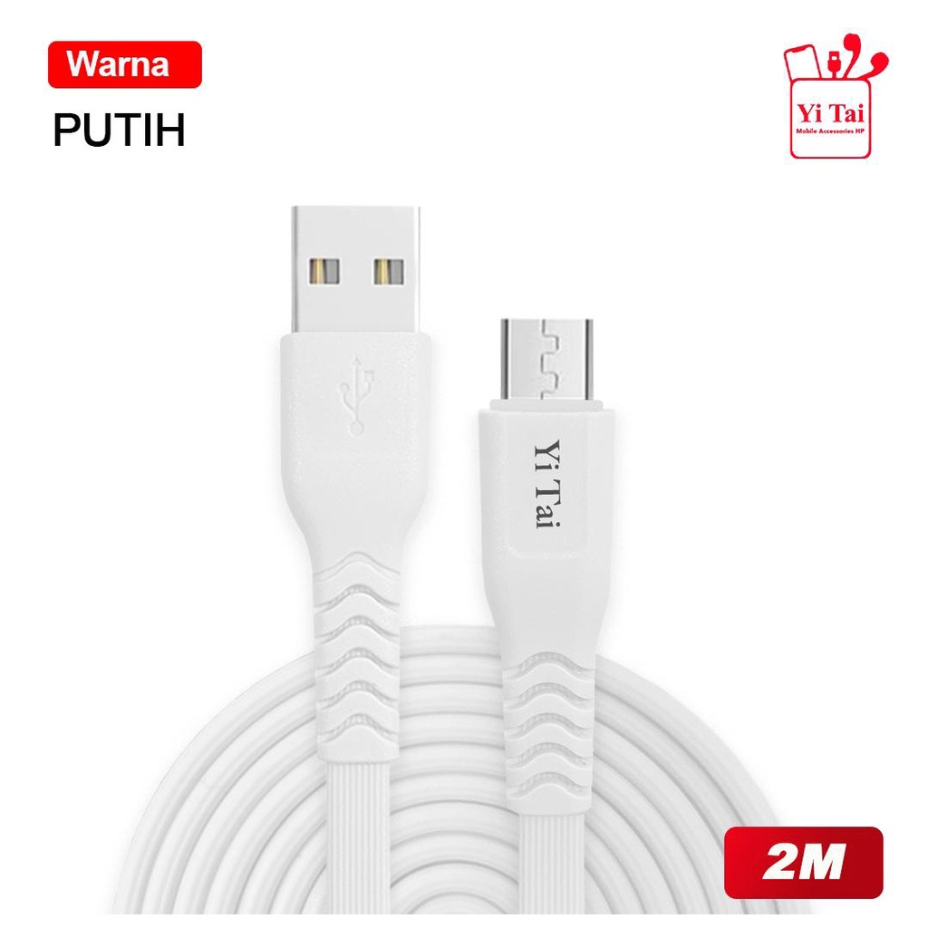 KABEL DATA MICRO USB 2 METER YI TAI FAST CHARGING QUALCOM 3A YT-200 - BC