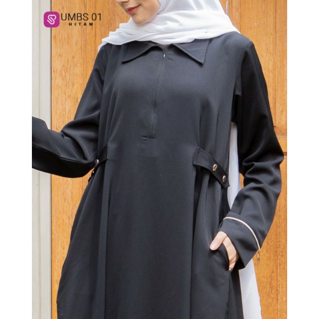 GAMIS TERBARU UMBS 01 UKHTI MUNIRA | Ukhti Gamis Black Series Gamis Hitam bahan JetBlackģ