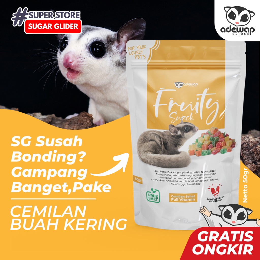 ADEWAP GLIDER Fruity Snack Sugar Glider Buah Kering Cemilan Sugar Glider