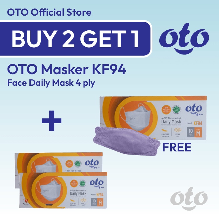 Buy 2 Get 1 OTO MASKER MODEL KF94 DAILY MASK 4 PLY