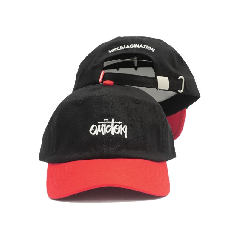 Omidoki Topi Polo Caps Hitam merah Birly