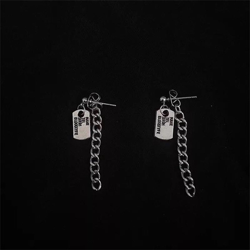 The Goats Dept - Dog Tag Earrings Original / Original Anting Gantung Pria Wanita Unisex Silver Perak