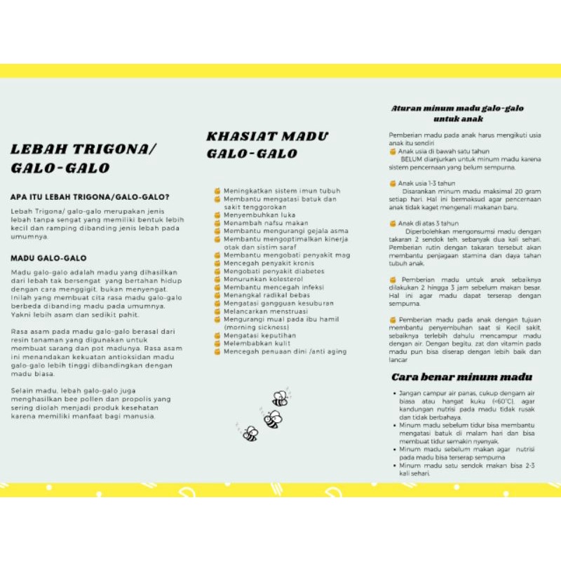 

Madu lebah Galo - Galo, 100ml