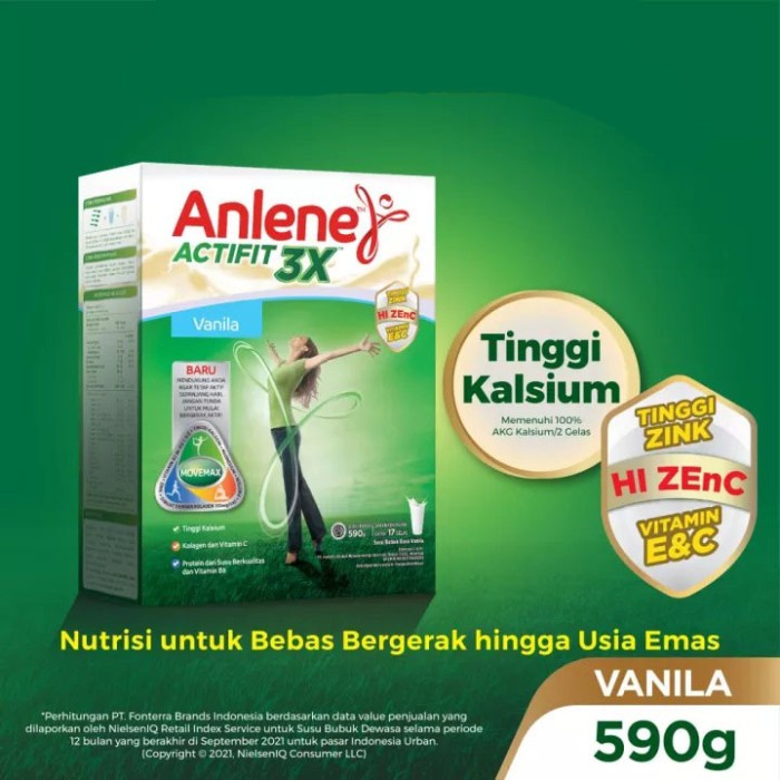 

Anlene Actifit 3X HI-CALCIUM Susu Bubuk Rasa Vanila 590gr