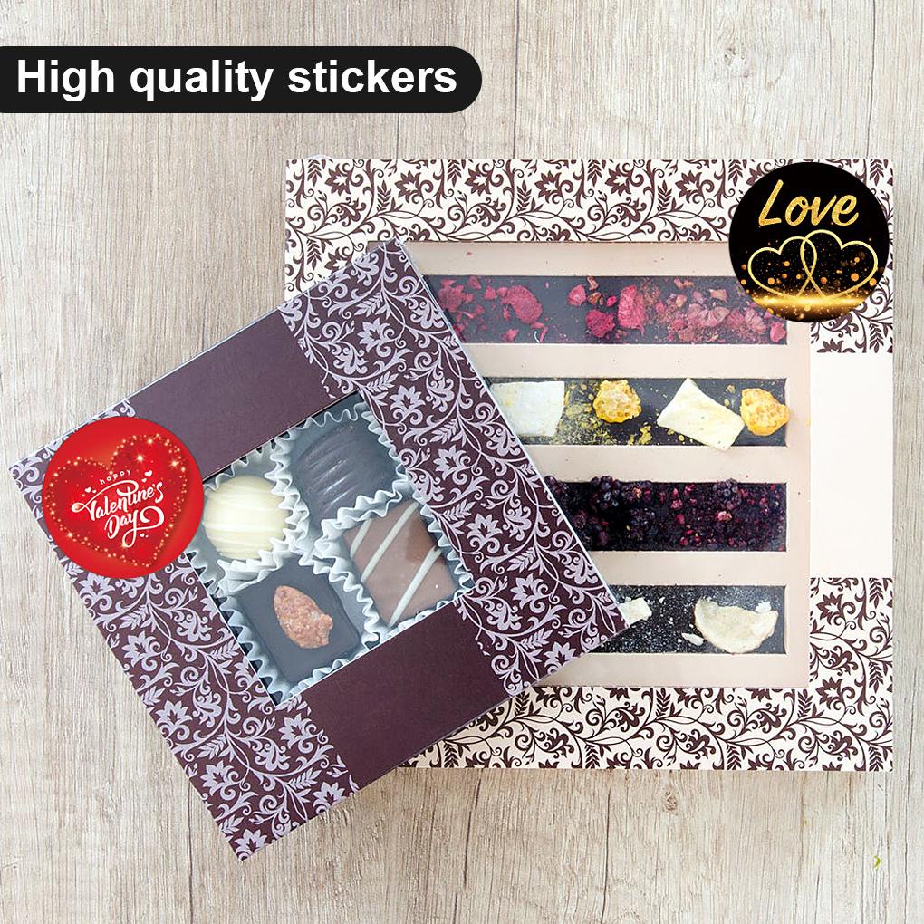 500 Pcs/Roll Stiker Hati Label Bulat DIY Hadiah Penyegelan Stiker Tas Penyimpanan Baking Dekorasi