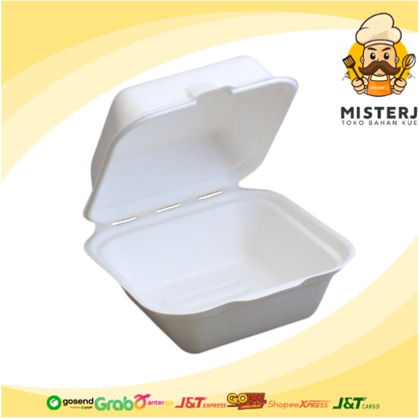 Kotak Makan Burger Styrofoam | Burger Box | 5 Pcs