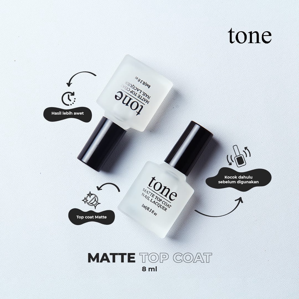 Kutek TONE Nail Polish BPOM Top Coat, Base Coat, Kutek Bening