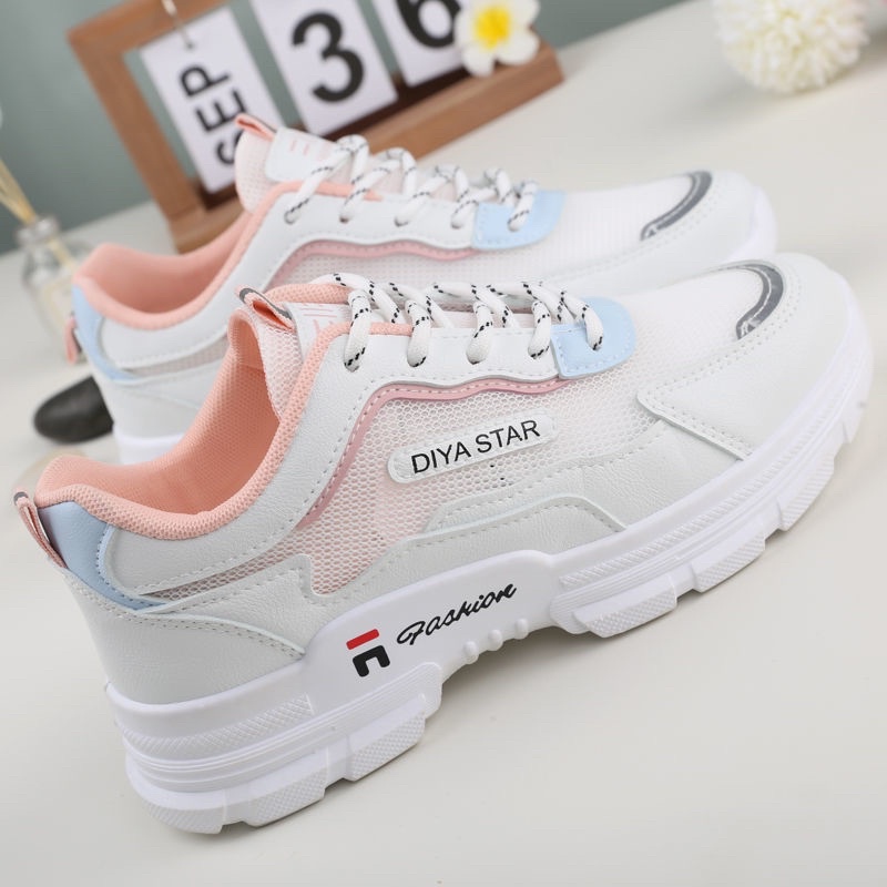 (FREE KAOS KAKI &amp; BOX) SN018 SEPATU SNEAKERS WANITA IMPORT KOREA FASHION