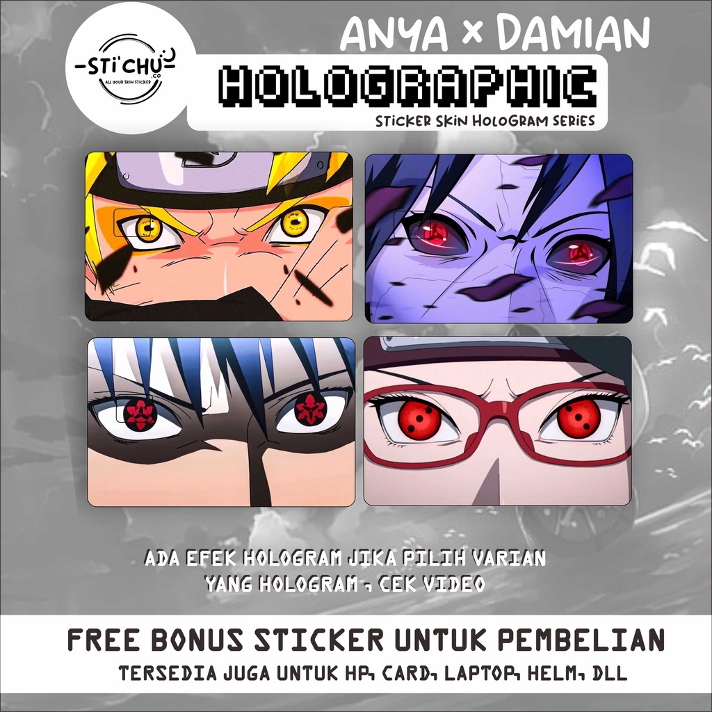 Sticker Kartu Atm HOLOGRAM Naruto Skin Card Emoney Flazz Tapcash ATM Debit Credit