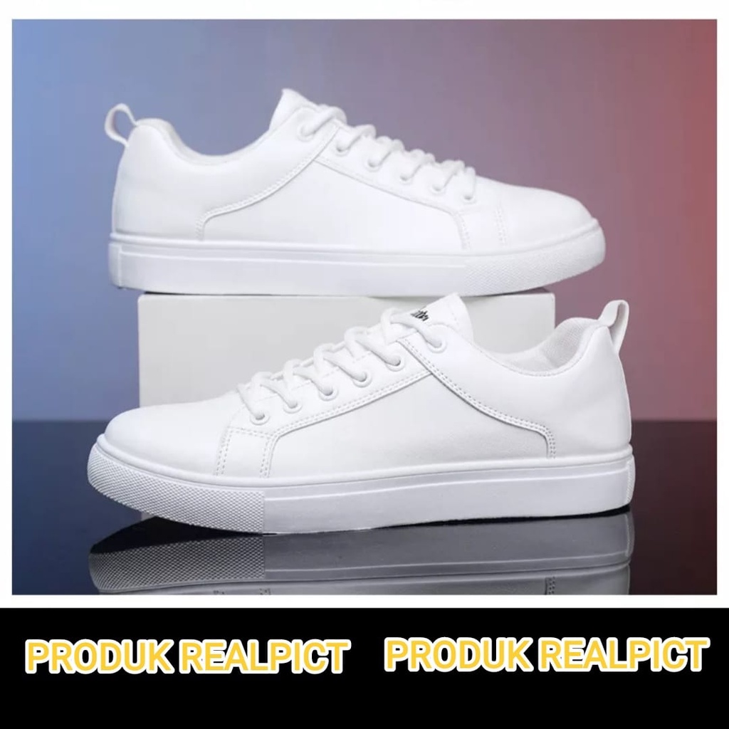 SEPATU PRIA KEREN SEPATU POLOS PUTIH