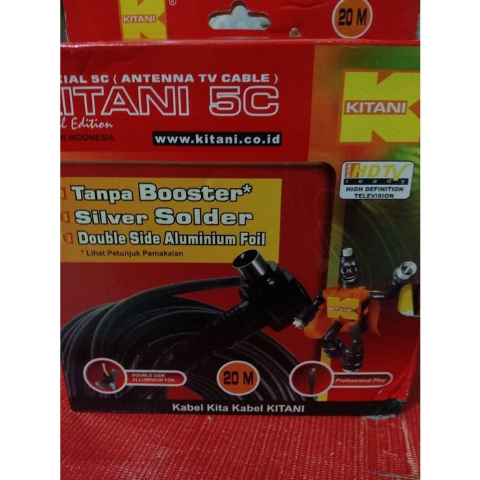 Kabel Antena TV Kitani 5C 2V Panjang 20 Meter - Kabel Antena Terbaik