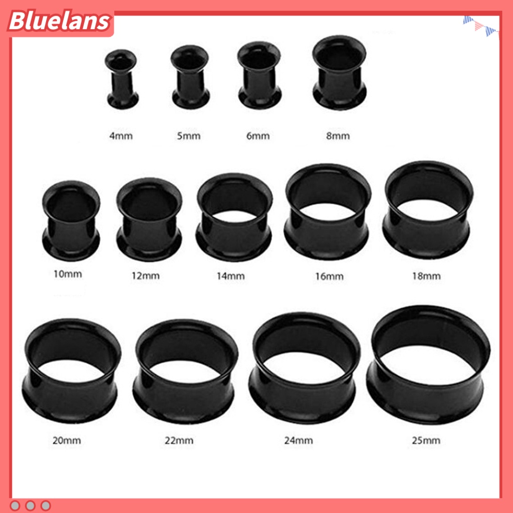 Bluelans 1Pc Ear Expander Solid Color Skin-friendly Stainless Steel Double Flared Ear Gauges