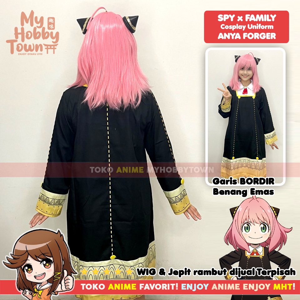 Kostum Cosplay Anime Spy X Family Anya Forger Untuk Dewasa Adult