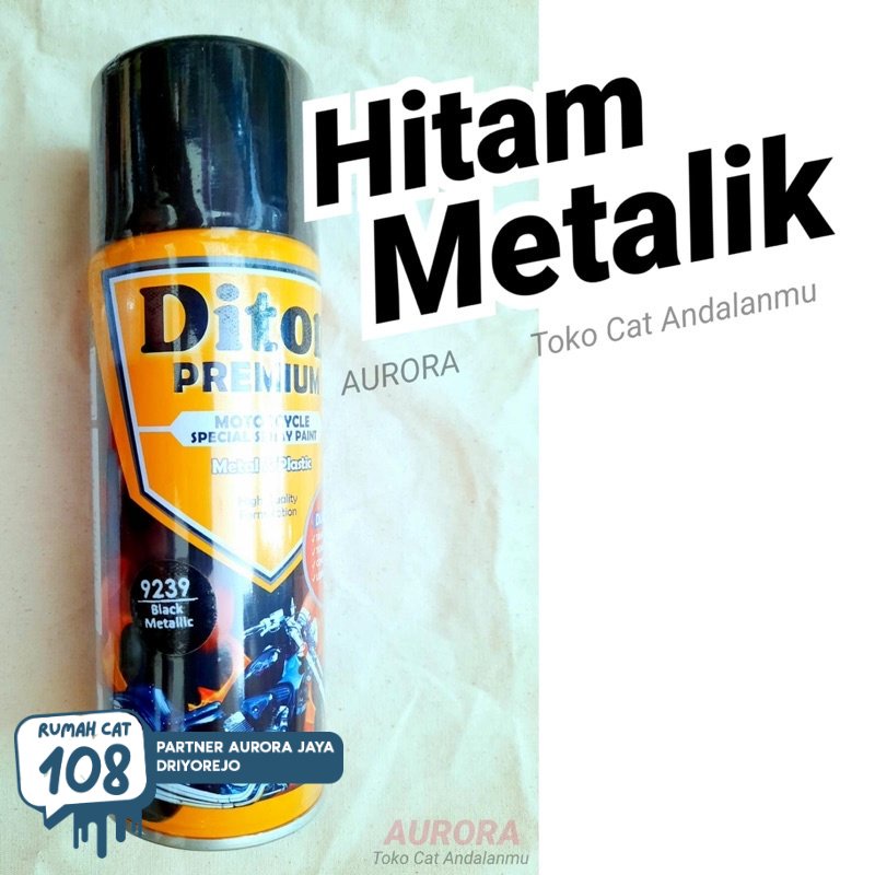 

Diton Premium Black Metallic 9239 Hitam Metalik 400ml / Cat Semprot Pilok Pilox Pylox seperti Samurai