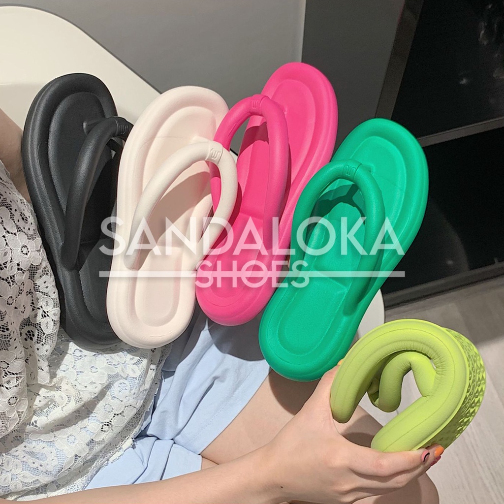 SANDAL EVA RUBBER PREMIUM WANITA | SLIPPER IMPORT JELLY NON-SLIP KARET EMPUK DAN RINGAN D53