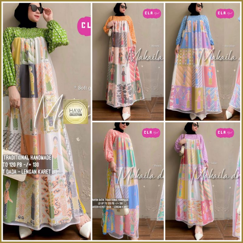 Gamis Rayon Batik Tradisional Handmade Makaila Dress By Cla Hijab Daster Cantik Terbaru Motif Karakt