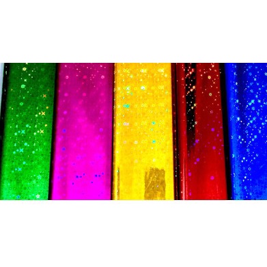 Plastik hologram motif 70x50cm warna warni pembungkus kado plastic wrapping metalic kertas pembungkus glossy bunga paket