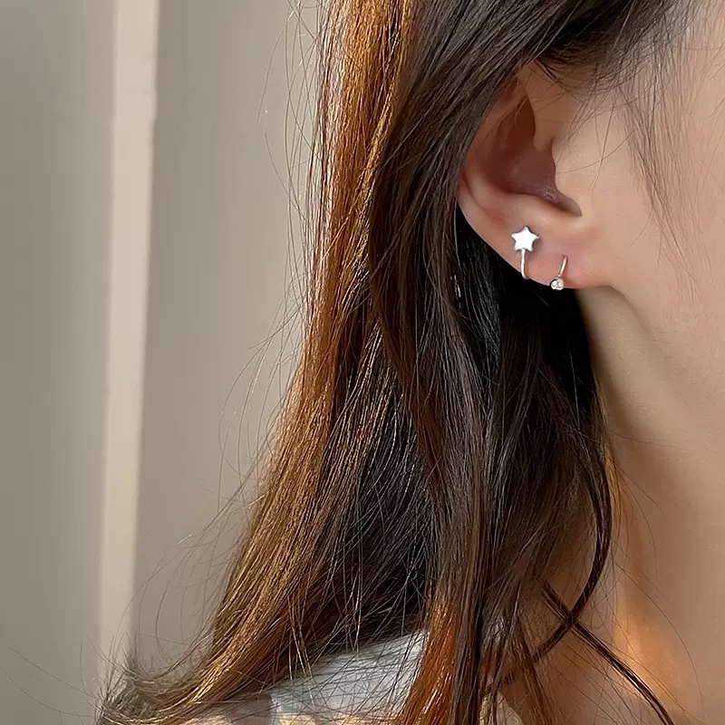 Roselife 1pc Anting Tusuk Bentuk S Spiral Bahan Stainless Steel Hypoallergenic Untuk Wanita