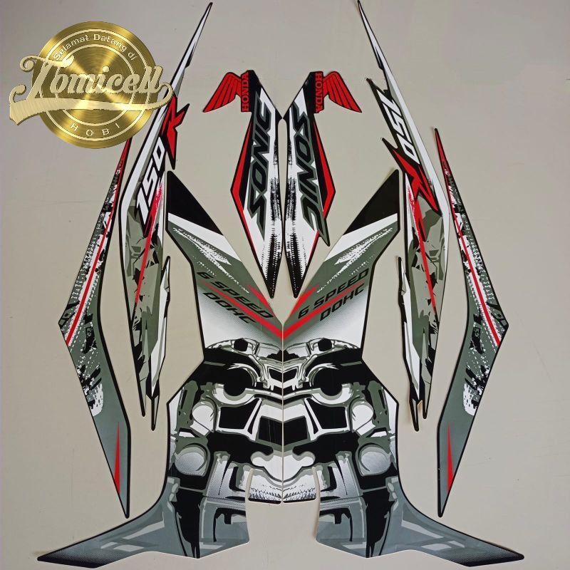 striping decal honda sonic 150 2016 hitam stiker list body motor standar