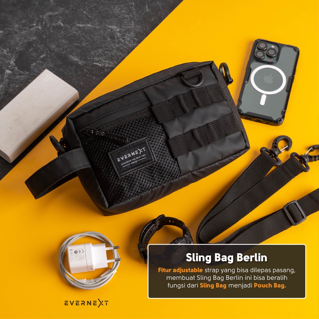 Promo tas sling pouch bag unisex pria wanita waterproof kualitas distro terbaru tas selempang bahu pria anti air tas slingbag cowok kekinian tas tangan dompet pria clutch handbag pria multy fungsi waist bag pria waterproof