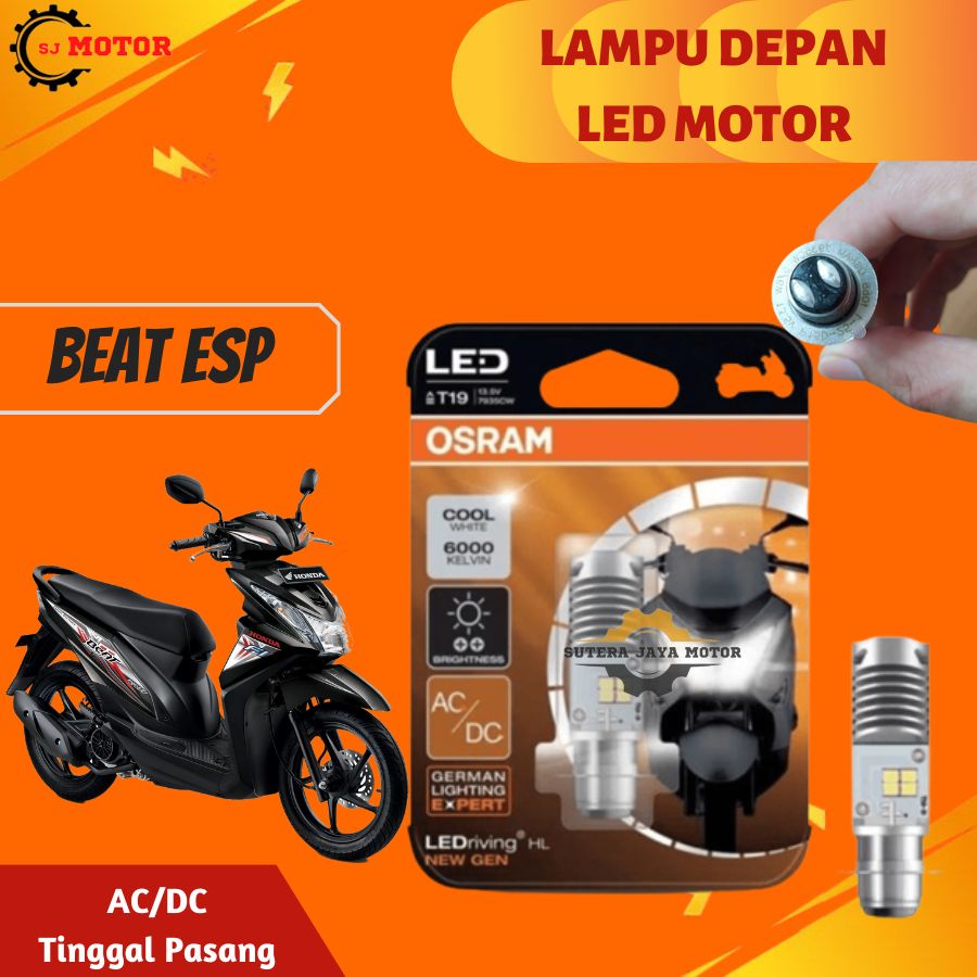 LAMPU DEPAN LED MOTOR HONDA BEAT ESP OSRAM LAMPU UTAMA BEAT AC/DC