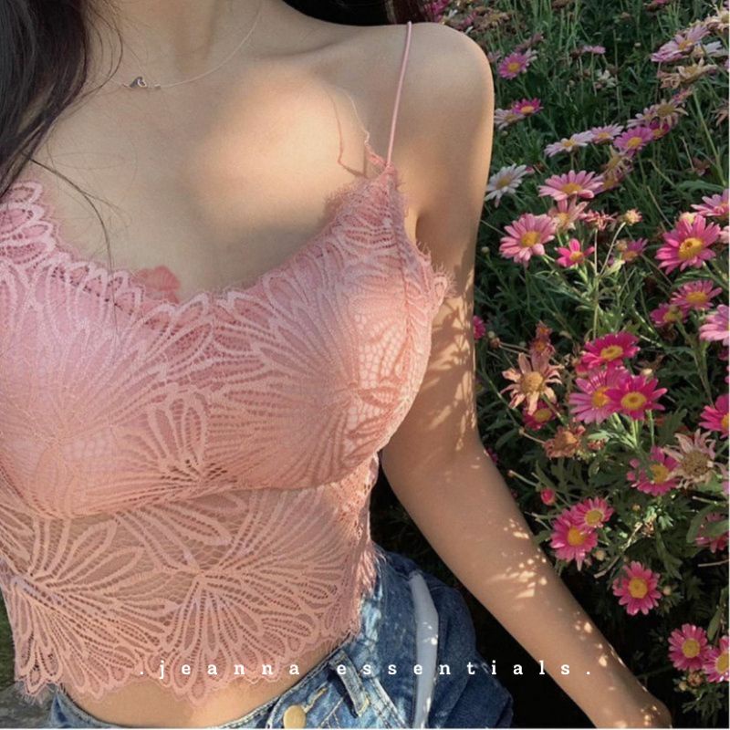 Korean Lace Bralette / Tanktop Inner Bra Renda Bunga Cantik