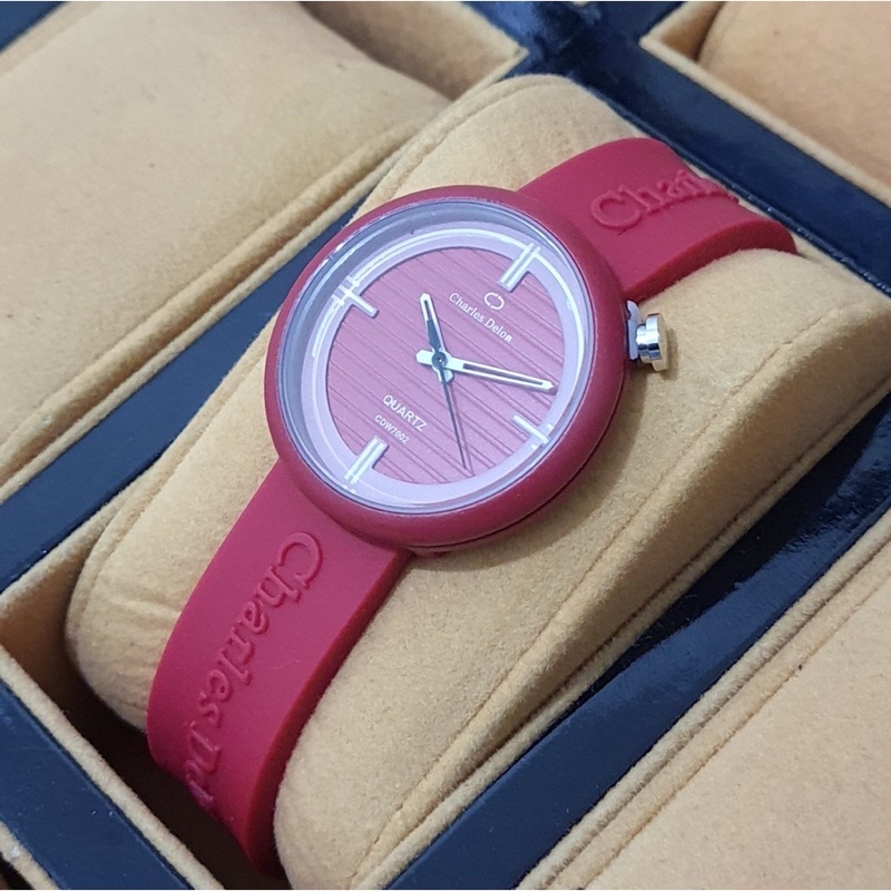 jam tangan wanita charles delon original anti air + BOX