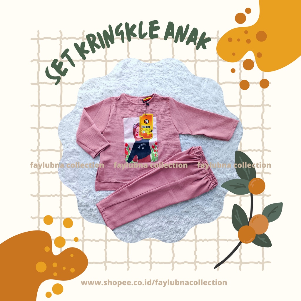 Setelan Kringkle Anak Terbaru / SET Kringkle Anak Viral / setelan anak tebaru