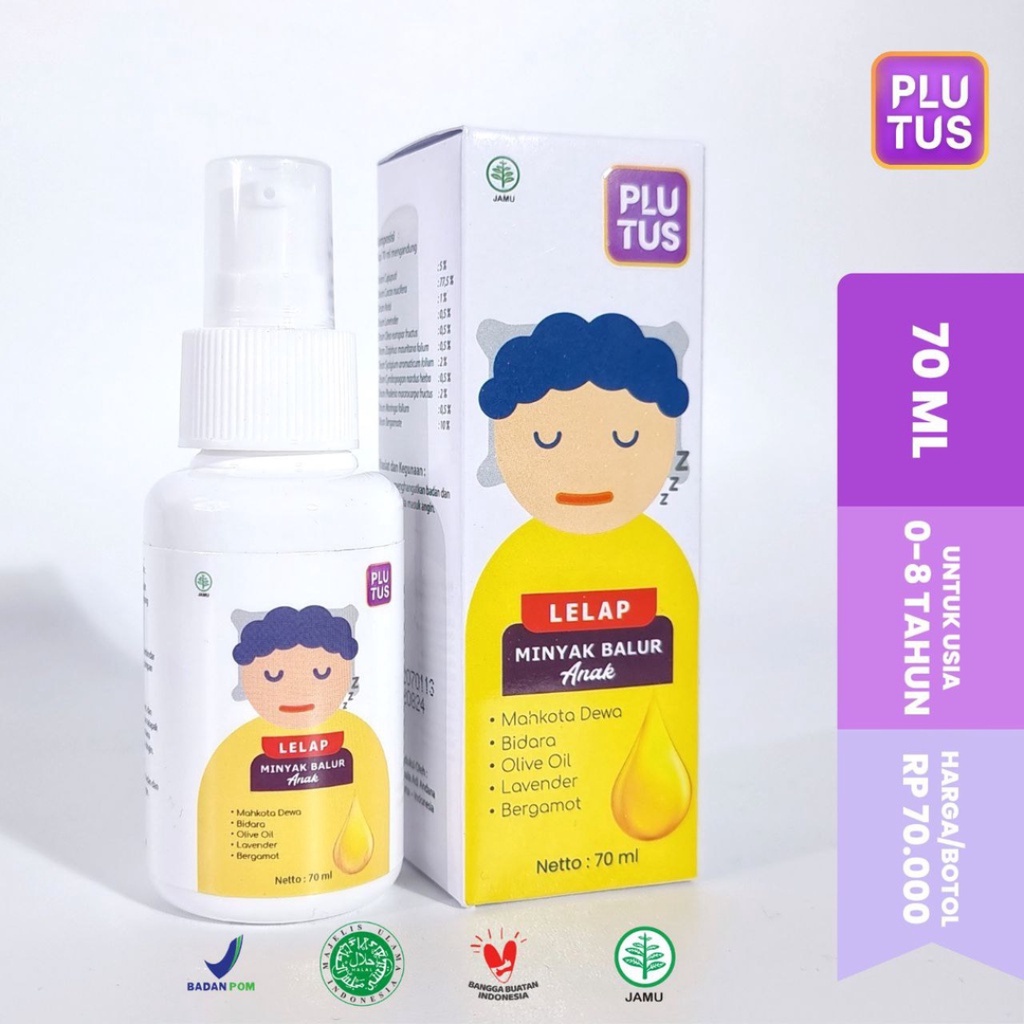 Plutus Lelap 70 ml Aroma Bergamot Minyak Balur Anak Minyak Telon Plus