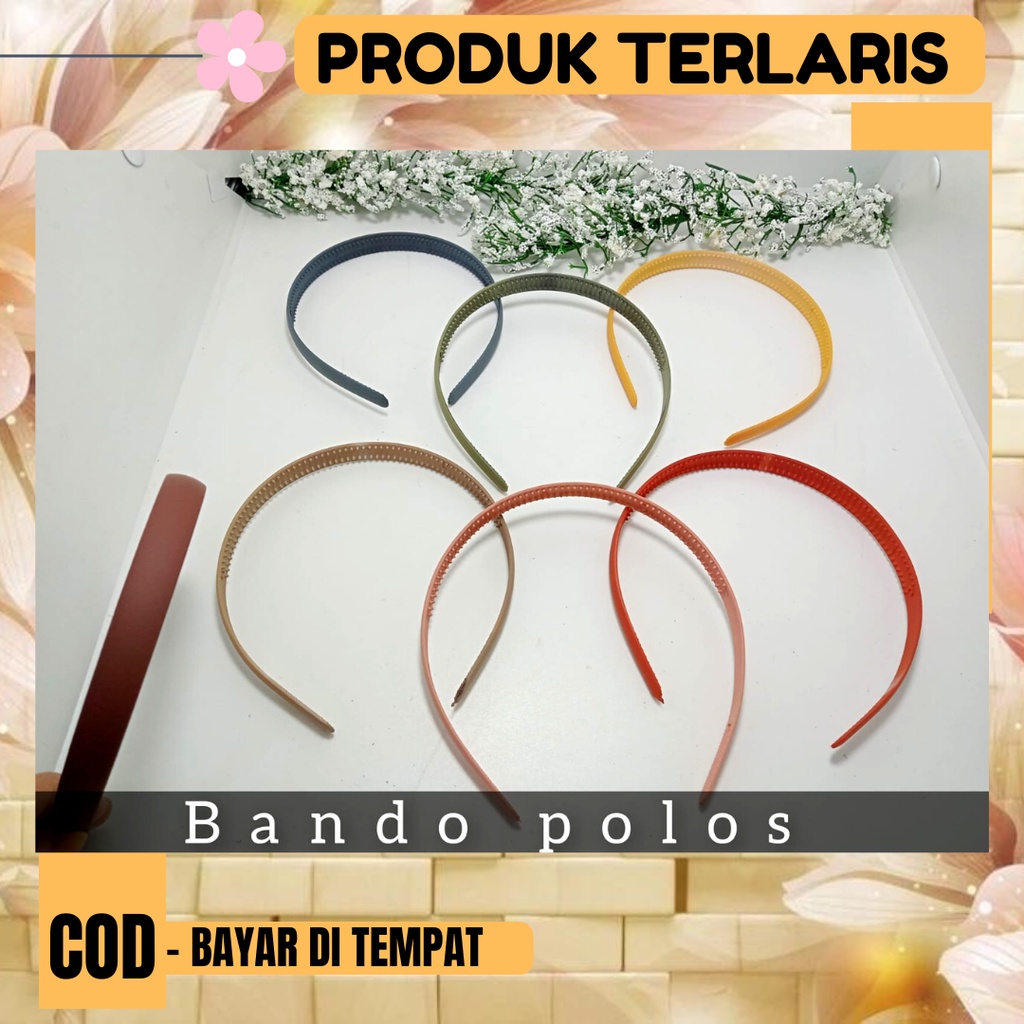 Bando Doff Lidi KOREA WARNA RANDOM SIMPEL Polos / Bando Polos Bandana Aksesoris Rambut Wanita Tokopelanginicer